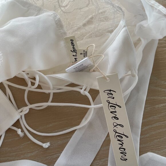 For Love & Lemons Caroline Crop Top in White NWT - Picture 5 of 5